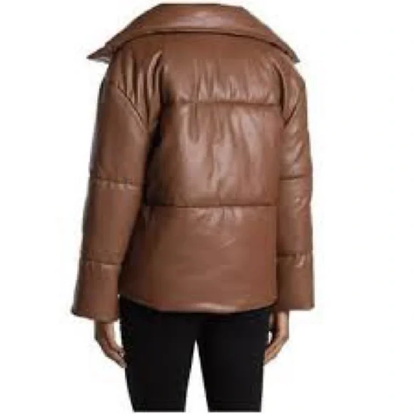 Avec Les Filles Fax Leather Puffer Jacket - Picture 4 of 10
